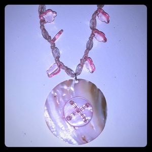 Pink abalone necklace